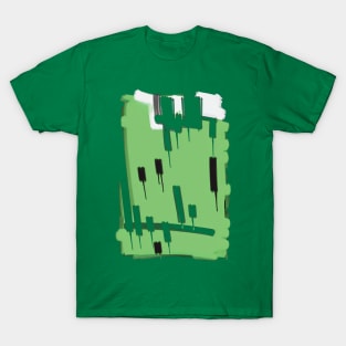 Abstract green strokes T-Shirt